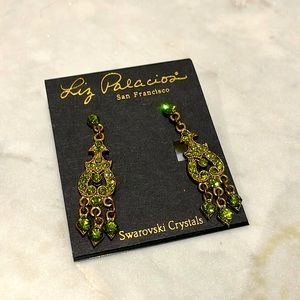 Swarovski crystal earrings green